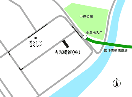 大阪市西淀川区中島倉庫地図